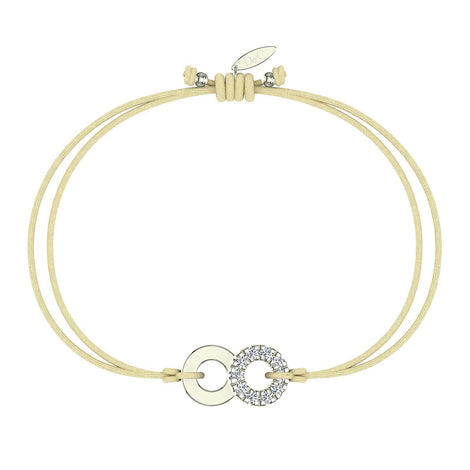 Bracelet cordon Lune en Or avec diamant Bracelet Lune en or avec diamant DCGEMMES Or Blanc 18 carats Beige 