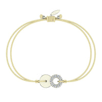Bracelet cordon Lune pleine en Or avec diamant Bracelet Lune pleine en or avec diamant DCGEMMES Or Blanc 18 carats Beige 