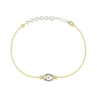 Bracelet cordon Solitaire en Or avec diamant Bracelet Solitaire en or avec diamant DCGEMMES Or Blanc 18 carats Beige 
