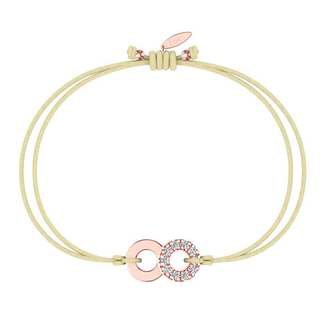 Bracelet cordon Lune en Or avec diamant Bracelet Lune en or avec diamant DCGEMMES Or Rose 18 carats Beige 