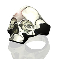 Bague tète de mort : Skull Chevalière homme Skull DCGEMMES Or Blanc 18 carats  