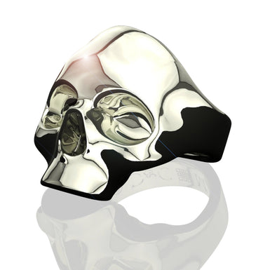Bague tète de mort : Skull Or Blanc 18 carats