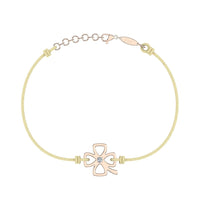 Bracelet cordon Trèfle en Or avec diamant Bracelet Trèfle en or avec diamant DCGEMMES Or Rose 18 carats Beige 