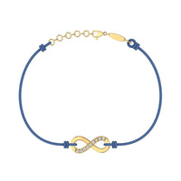 Bracelet cordon Infini en Or avec diamant Bracelet Infini en or avec diamant DCGEMMES Or Jaune 18 carats Bleu denim 