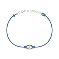 Bracelet cordon Solitaire en Or avec diamant Bracelet Solitaire en or avec diamant DCGEMMES Or Blanc 18 carats Bleu denim 