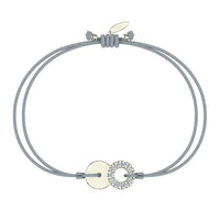 Bracelet cordon Lune pleine en argent avec diamant Bracelet Lune pleine en argent avec diamant DCGEMMES Kaki Pochette 