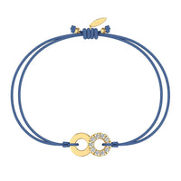 Bracelet cordon Lune en Or avec diamant Bracelet Lune en or avec diamant DCGEMMES Or Jaune 18 carats Bleu denim 