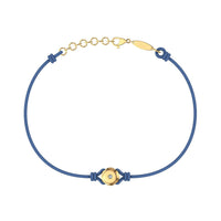 Bracelet cordon Solitaire en Or avec diamant Bracelet Solitaire en or avec diamant DCGEMMES Or Jaune 18 carats Bleu denim 