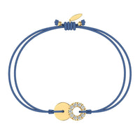 Bracelet cordon Lune pleine en Or avec diamant Bracelet Lune pleine en or avec diamant DCGEMMES Or Jaune 18 carats Bleu denim 
