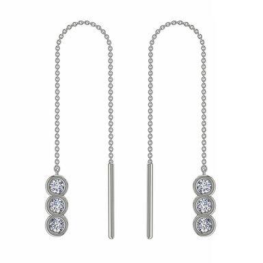 Silver earrings with diamonds Dania Pochette