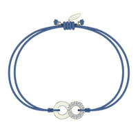 Bracelet cordon Lune en Or avec diamant Bracelet Lune en or avec diamant DCGEMMES Or Blanc 18 carats Bleu denim 