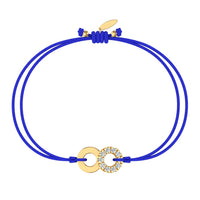 Bracelet cordon Lune en Or avec diamant Bracelet Lune en or avec diamant DCGEMMES Or Jaune 18 carats Bleu électrique 
