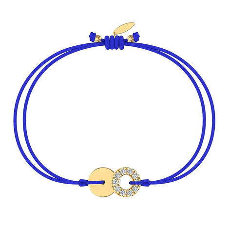 Bracelet cordon Lune pleine en Or avec diamant Bracelet Lune pleine en or avec diamant DCGEMMES Or Jaune 18 carats Bleu électrique 