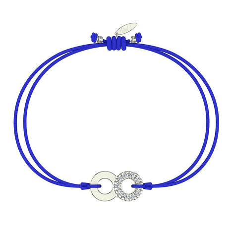 Bracelet cordon Lune en Or avec diamant Bracelet Lune en or avec diamant DCGEMMES Or Blanc 18 carats Bleu électrique 