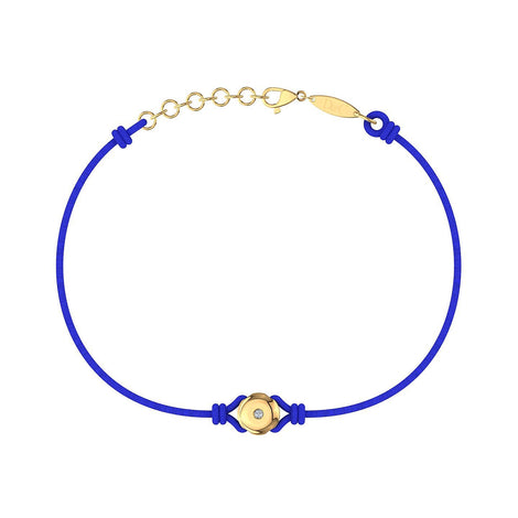 Bracelet cordon Solitaire en Or avec diamant Bracelet Solitaire en or avec diamant DCGEMMES Or Jaune 18 carats Bleu électrique 