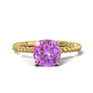 1.54k 垫形紫水晶订婚戒指 Amanda 18k 金
