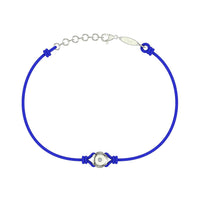 Bracelet cordon Solitaire en Or avec diamant Bracelet Solitaire en or avec diamant DCGEMMES Or Blanc 18 carats Bleu électrique 