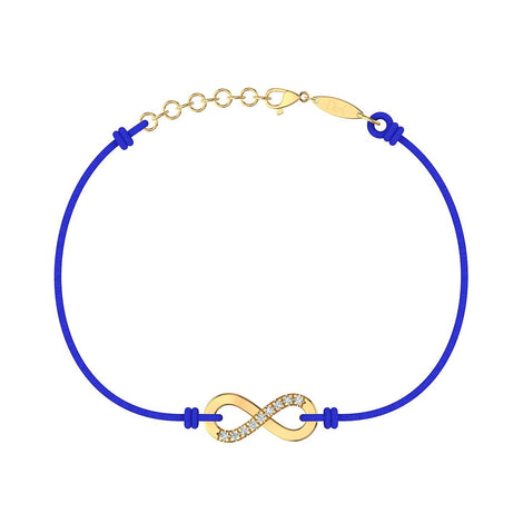 Bracelet cordon Infini en Or avec diamant Bracelet Infini en or avec diamant DCGEMMES Or Jaune 18 carats Bleu électrique 