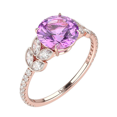 Engagement ring Amethyst-round 1.50 carats Angela