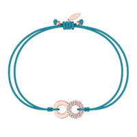 Bracelet cordon Lune en Or avec diamant Bracelet Lune en or avec diamant DCGEMMES Or Rose 18 carats Bleu turquoise 