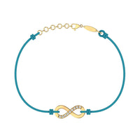 Bracelet cordon Infini en Or avec diamant Bracelet Infini en or avec diamant DCGEMMES Or Jaune 18 carats Bleu turquoise 