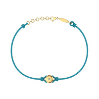 Bracelet cordon Solitaire en Or avec diamant Bracelet Solitaire en or avec diamant DCGEMMES Or Jaune 18 carats Bleu turquoise 