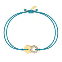 Bracelet cordon Lune pleine en Or avec diamant Bracelet Lune pleine en or avec diamant DCGEMMES Or Jaune 18 carats Bleu turquoise 