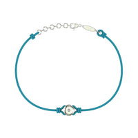 Bracelet cordon Solitaire en Or avec diamant Bracelet Solitaire en or avec diamant DCGEMMES Or Blanc 18 carats Bleu turquoise 