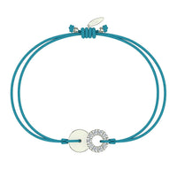 Bracelet cordon Lune pleine en Or avec diamant Bracelet Lune pleine en or avec diamant DCGEMMES Or Blanc 18 carats Bleu turquoise 
