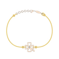 Bracelet cordon Trèfle en Or avec diamant Bracelet Trèfle en or avec diamant DCGEMMES Or Rose 18 carats Doré 