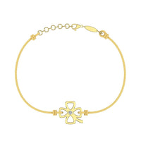 Bracelet cordon Trèfle en Or avec diamant Bracelet Trèfle en or avec diamant DCGEMMES Or Jaune 18 carats Doré 