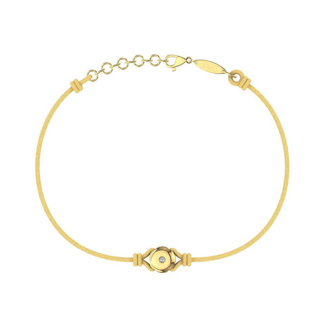 Bracelet cordon Solitaire en Or avec diamant Bracelet Solitaire en or avec diamant DCGEMMES Or Jaune 18 carats Doré 