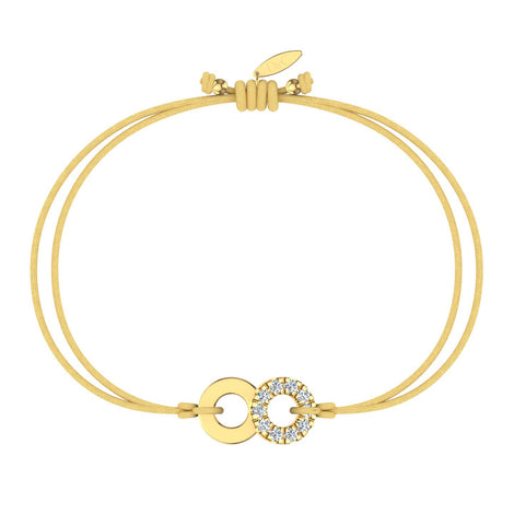 Bracelet cordon Lune en Or avec diamant Bracelet Lune en or avec diamant DCGEMMES Or Jaune 18 carats Doré 