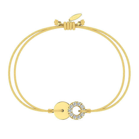 Bracelet cordon Lune pleine en Or avec diamant Bracelet Lune pleine en or avec diamant DCGEMMES Or Jaune 18 carats Doré 