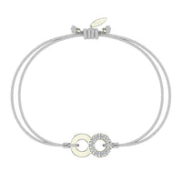 Bracelet cordon Lune en argent avec diamant Bracelet Lune en argent avec diamant DCGEMMES Gris Pochette 