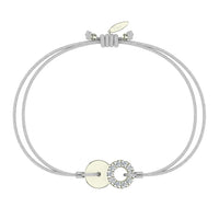 Bracelet cordon Lune pleine en argent avec diamant Bracelet Lune pleine en argent avec diamant DCGEMMES Gris Pochette 