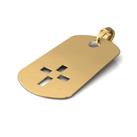 Military Dog Tags in 18-Karat Solid Yellow Gold With Diamonds