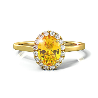 Anello di fidanzamento con citrino - Ovale 1.16 carati Capri Oro giallo 18 carati