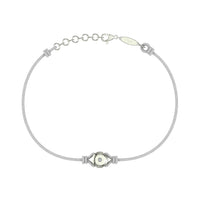 Bracelet cordon Solitaire en Or avec diamant Bracelet Solitaire en or avec diamant DCGEMMES Or Blanc 18 carats Gris 