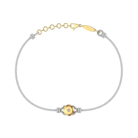 Bracelet cordon Solitaire en Or avec diamant Bracelet Solitaire en or avec diamant DCGEMMES Or Jaune 18 carats Gris 