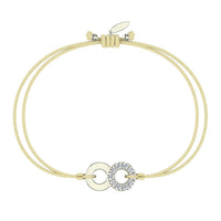 Bracelet cordon Lune en argent avec diamant Bracelet Lune en argent avec diamant DCGEMMES Beige Pochette 