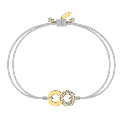 Bracelet cordon Lune en Or avec diamant Bracelet Lune en or avec diamant DCGEMMES Or Jaune 18 carats Gris 