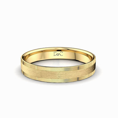 Theoule men's wedding band 4 mm 18k Yellow Gold / 44 to 52