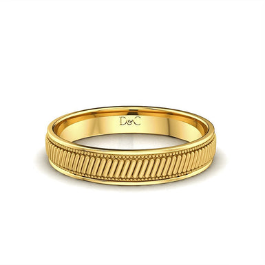 Montferrat men's wedding ring 4 mm 18k Yellow Gold / 44 to 52