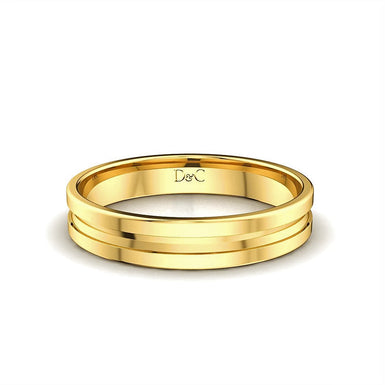 Men's wedding band Valensole 4 mm 18k Yellow Gold / 44 to 52