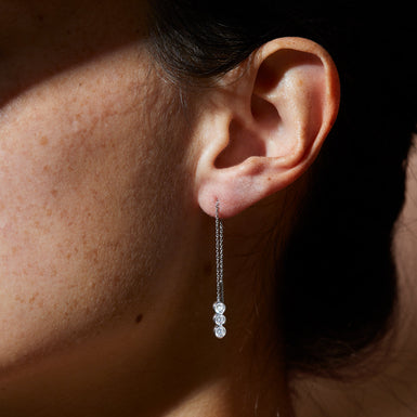 Boucles d'oreilles argent avec diamants Dania