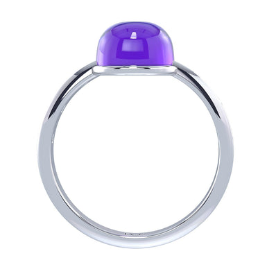 Cabotine Round Amethyst Engagement Ring