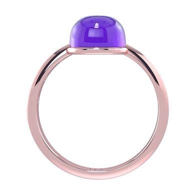 Cabotine Round Amethyst Engagement Ring