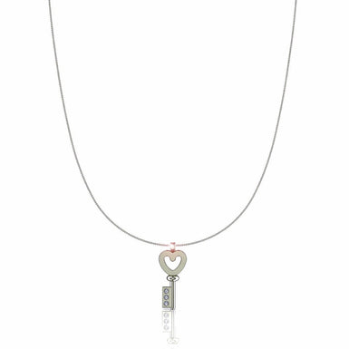 Jade silver and diamond necklace