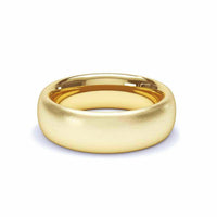 Fede nuziale mezzo anello da uomo arrotondato in oro giallo 6mm satinato Antibes Anello mezzo tondo Antibes DCGEMMES Oro giallo 18 carati da 44 a 52